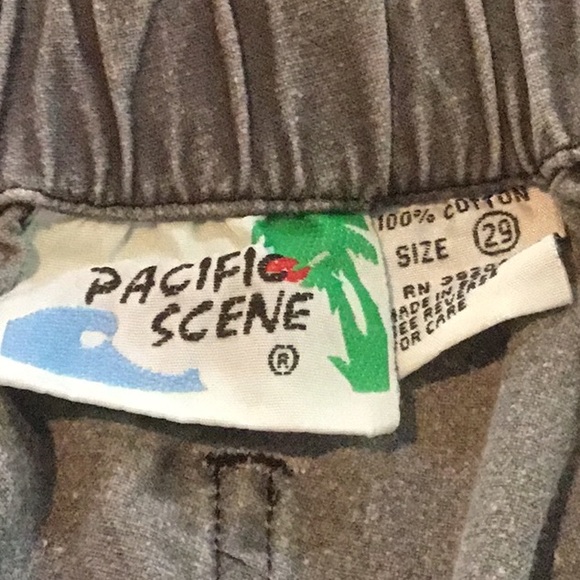 VTG-PACIFIC SCENE Shorts Size 29, Washed BLK Denim - Picture 7 of 7